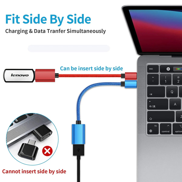 Adaptateur OTG USB mot typ C, anslutning för Xiaomi Samsung S20 Huawei, omvandlare av kabel till MacPlePro Silvery
