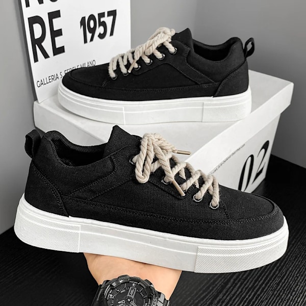 Ny Designer Mænds Casual Sneakers Tyk-Solet Vulkaniserede Sko Mærker Mænd Sport Åndbar Running Skateboard Træning Sho Sho Er black 44