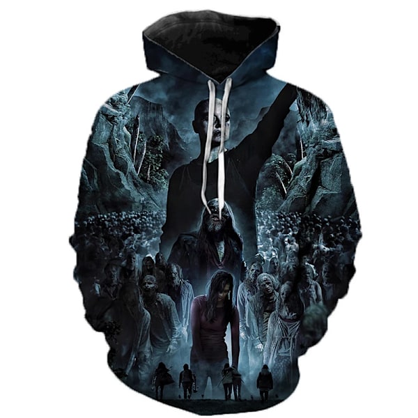 The Walking Dead Hoodies 3D Skræk Tv Drama Mænd Kvinder Overdimensionerede Halloween Pullover Hooded Sweatshirts Gade Tøj Tøj LMXQH2024175YX 2XL