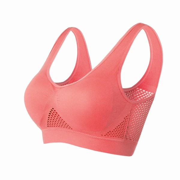 Sexiga kvinnor sömlös sport-BH Plus Size Gym Löpning Push Up Andas Bralette Osynlig Vadderad Väst Fitness Underkläder Topp BH light coffee One Size