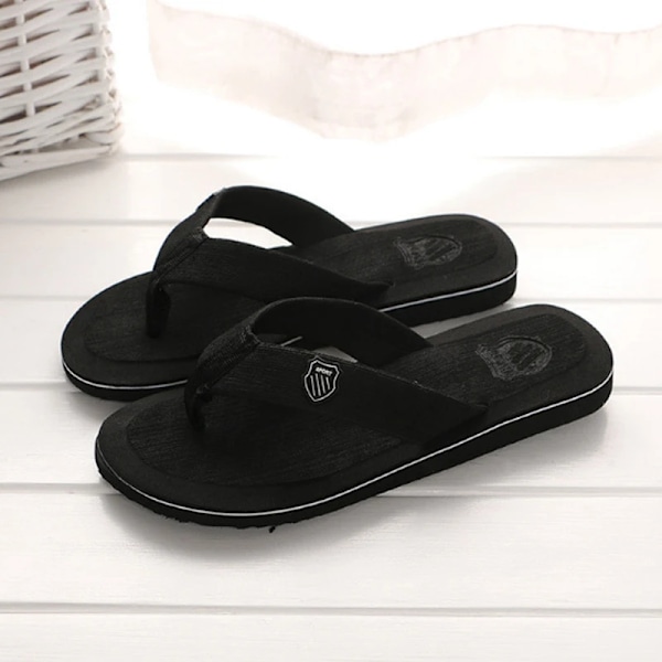 Uudet Sandaalit Kengät Miehet Kesä Miesten Flip Flops Korkea Laatu Ranta Sandaalit Anti-Slip Zapatos Hombre Casual Kengät Miehet Tompar Black 45