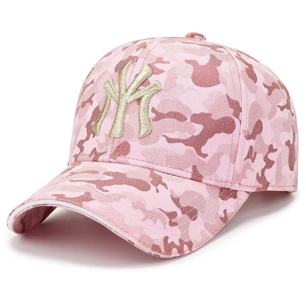 Mode Kvinnor Män Baseballkepsar Vår Höst Man Kvinna Kamouflage Snapback-hattar Svart Casual Mössor Cap För Kvinnor Män Pink 55-60cm