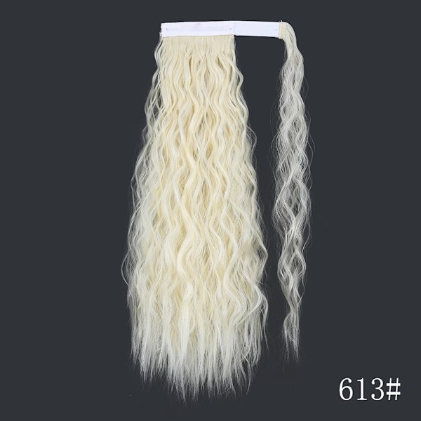 Lisi Girl Syntetiska Hår 22''34'' Lång Rak Ponytail Wrap Runt Ponytail Clip I Hår Extensions Svarta Hair Huvudkläder Q19-613 22Inches  55cm