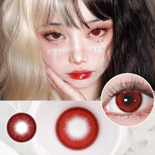 2St Graderade Färgade Kontaktlinser Jewelens Anime Cosplay Softlens 14,2Mm Gray -1.25