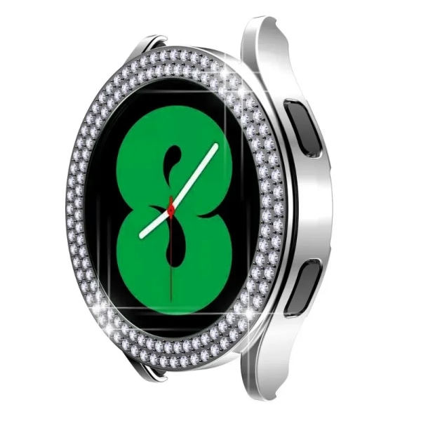 Case till Samsung Galaxy Watch 6 4 Case 40 mm 44 mm Tillbehör Bling Fashion Två rader Diamond Bumper Galaxy Watch 5 6 40 Mm Cover black For Galaxy Watch4 44
