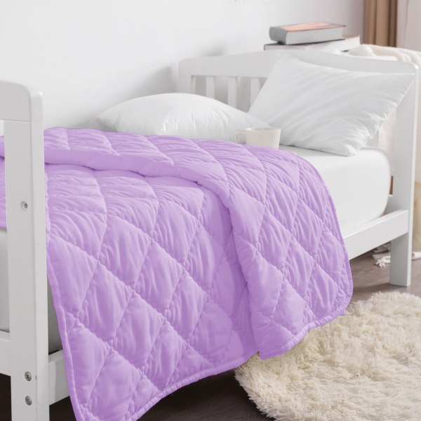 1 st alternativ duntäcke för toddler , lätt och varm enfärgad baby Quiltad Light Purple 99.06 X 119.38 Cm