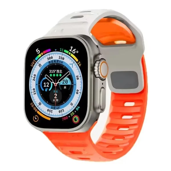 Mjuk silikonrem för Apple Watch Band Ultra 2 49mm 44mm 45mm 42mm 41mm 42mm sporturband iwatch Serise 5 6 7 8 9 armband starlight orange 38mm 40mm 41mm