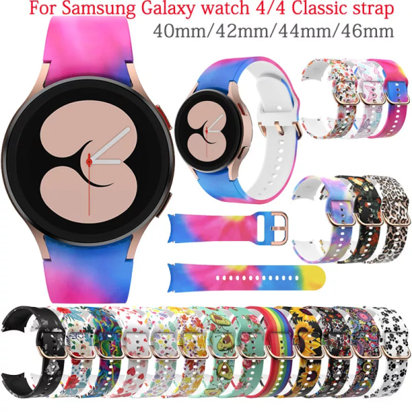 Original silikonband för Samsung Galaxy Watch 4/6 Classic 46mm 42mm Silikonrem för Galaxy Watch 5/ pro/4/6 44mm 40mm band 1 Watch 4 Classic 42mm