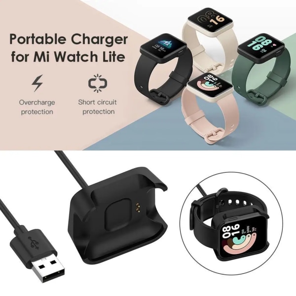 Smart Watch Power Adapter Laddningsvagga för Xiaomi Mi Watch Lite Redmi Portable Magnetic Wireless Laddningsdocka