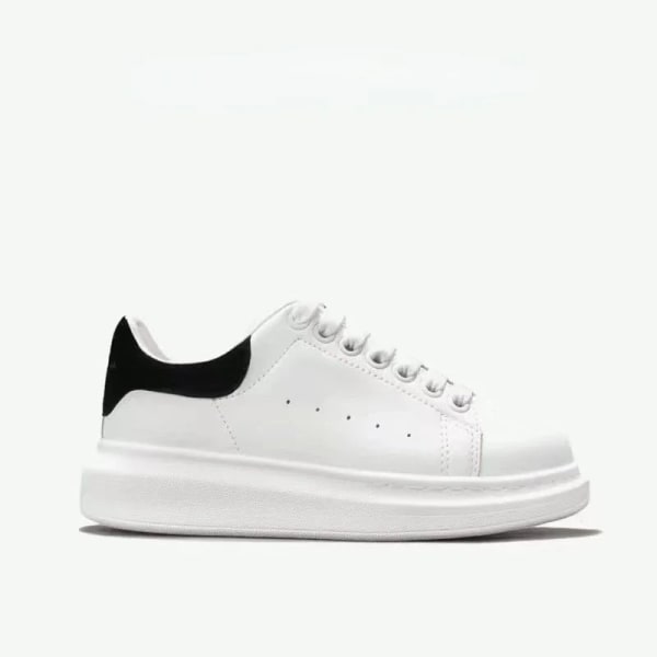 Zapatos blancos de cuero para hombre y mujer, zapatillas de plataforma planas informales paradeportivas de ante, talla 35-45, WHITE 35