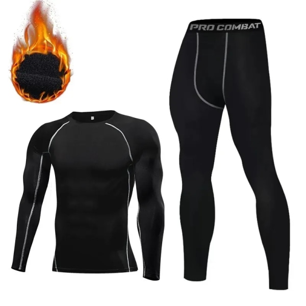 Thermal för män Håll värmen Long Johns Base Layer Sport Fitness leggings Tighta undertröjor B4 4XL(90-100kg)