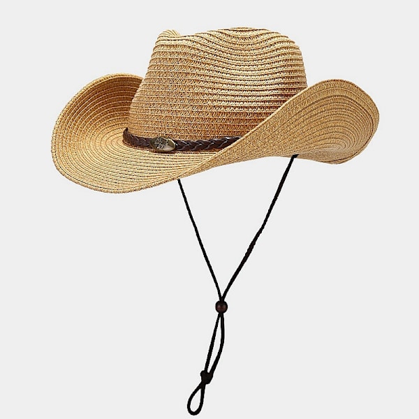 Våren Och Sommaren Nya Utomhus Brim Formning Stora Brim Sun-Proof Hat Mäns Och Kvinnors Västra Denim Halm Hatt Hat Khaki Free Size