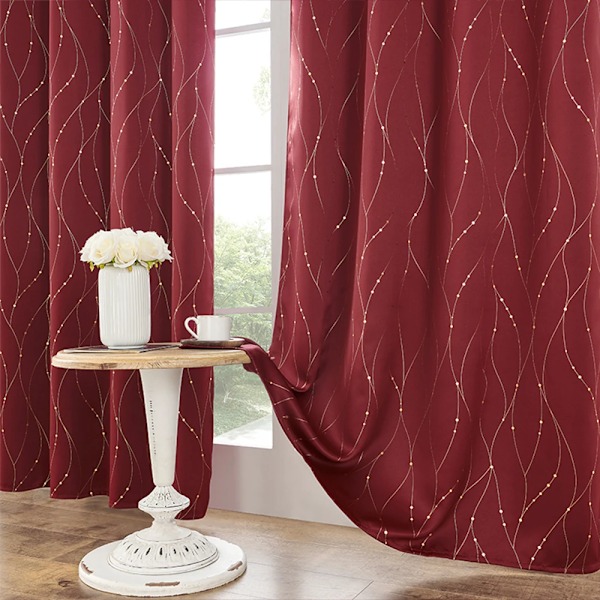 1-bittinen pimennysverho, valoa vähentävät ja lämpöä eristävät verhot olohuoneeseen, makuuhuoneeseen, toimistokoristeluun Red W106cmxH160cm 1PC