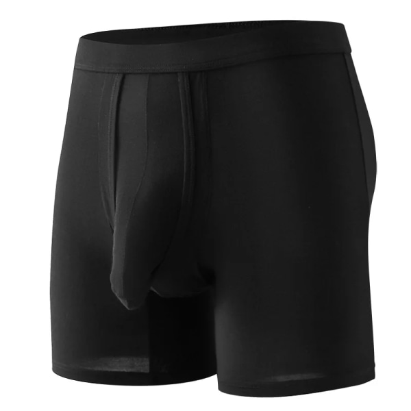 Herr Underkläder Underkläder Boxer långa trosor Sportiga shorts Skinny Fitness Boy Bottom Tights Black XXL