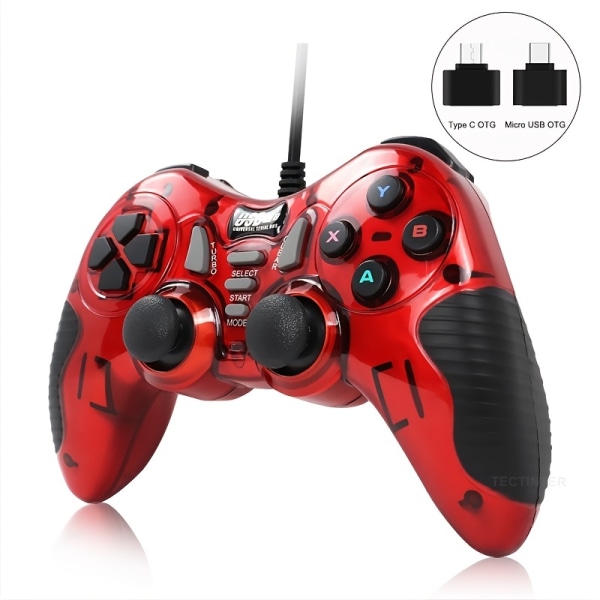 USB Wired Gamepad Controller För Android/TV Box/ PC Dator/För PS3 Game Controller Red