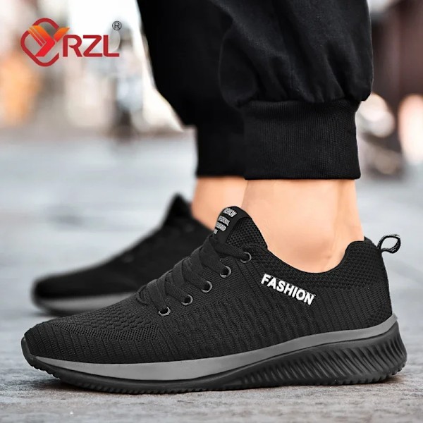 Yrzl Sneakers Män Löpa Skor Kvinnor Lättviktiga Sport Skor Klassisk Mesh Andas Av Lugn Skor Mode Par S Neakers Black grey 42