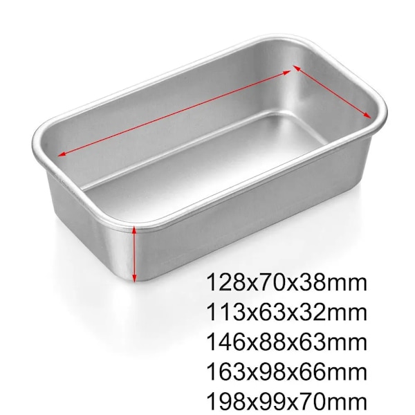 Brødform Rektangel Toastbrød Form Kageform Kulstofstål Brød Pastry Bageform DIY Non Stick Pan Bagetilbehør 113x63x32mm