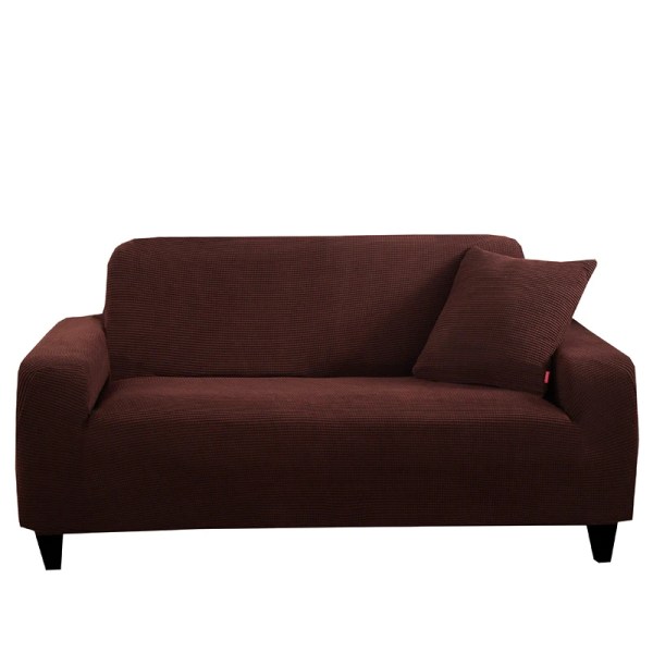 Elastiska sofföverdrag till vardagsrummet Geometrisk fåtölj Stickad majs rutnät Tyg soffa Slipcovers Stolskydd Heminredning Dark Brown 2Seat 135-170CM