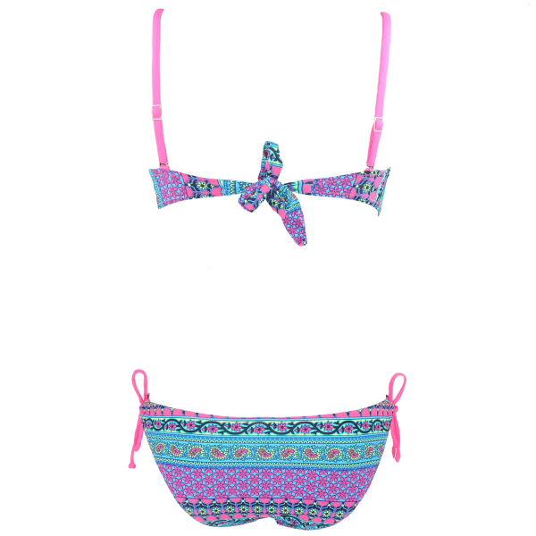 Damgrimma brasilianska Push Up-badkläder Bikini Tribal Bandeau Floral Diamonds Stripe Baddräkt Beach Wear Bikini MULTI S
