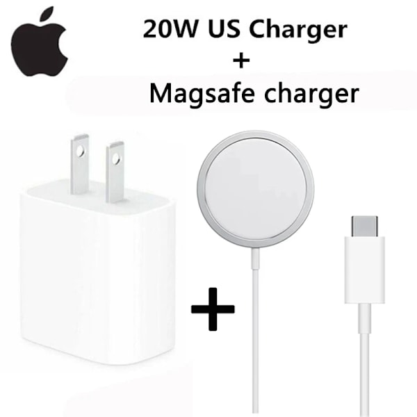 Original 20W USB-C Strømadapter til 15 14 13 Mini Pro Max Type C Hurtigoplader til Apple Kabel til X Xs 11 12 Plus US add Magsafe