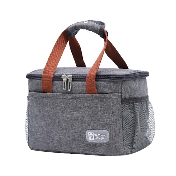 Large Capacity Thermal Insulation Lunch Bag Oxford Cloth Food Storage Picnic Bags Tote Portable Cooler Box Bags 7L Gray