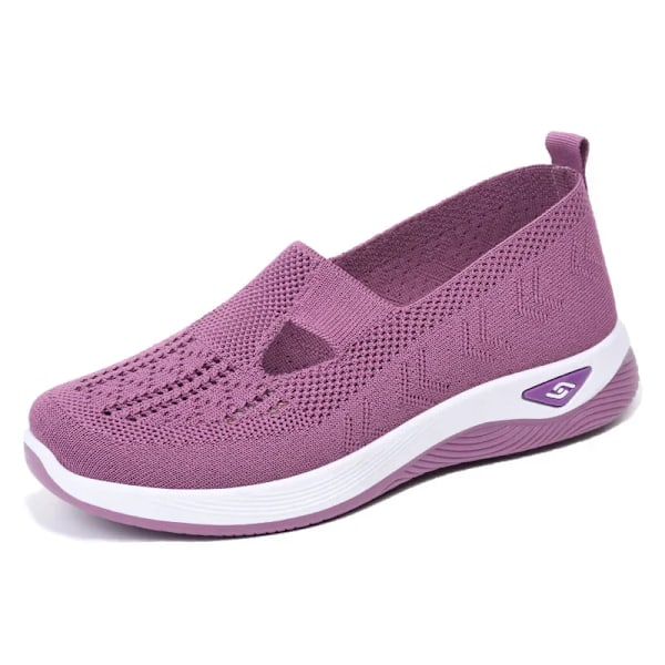 2023 Sommar Ny Komfort Casual Damskor Mode Mjuk Sole Andningsbar Hollow Out Platt Skor För Kvinnor Zapatos De Mujers purple 41