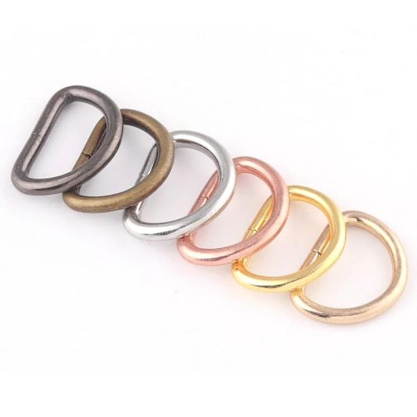 10 stk Metal D-ringe Heavy Duty Stærke Webbing Dee Ring Spænde til Taske Rem Bælte Pung DIY Taske Tilbehør Gold 25mm