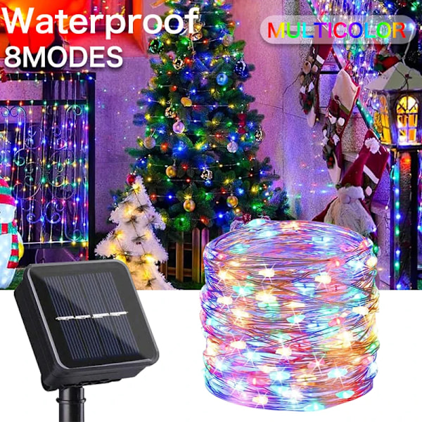 Udendørs Solar String Lys 300/200/100/50 Led Fairy Garland 8 Tilstande Havegård Fest Juledekoration Kobber Wire Lampe RGB 17M 150LED