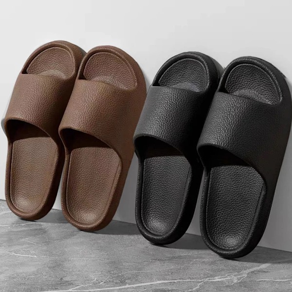 Män Sandaler Flip Flops Man Tofflor Solid Färg Enkel Icke-Slipp Mjukt Själ Slides Dusch Tofflor Utomhus Fli Flops Parskor A Black 42-43