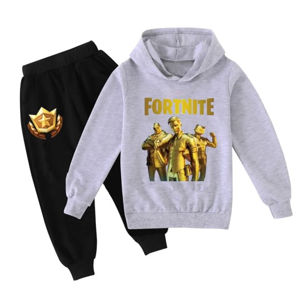 Battle Royale Kläder Kostym Barn Pullover Luvtröja Träningsoverall Spel Anime Pojkar Tjej Kläder Höst Barn Luvtröjor Byxor Kostym Brown 160cm