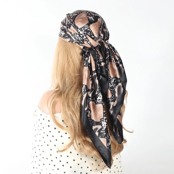 Silk Hår Scarftop Kvinnor Sommar Satin Headscarf Foulard Bandana Cheveux Soft Neckerchief Hijab För Kvinnor NT022 90x90cm