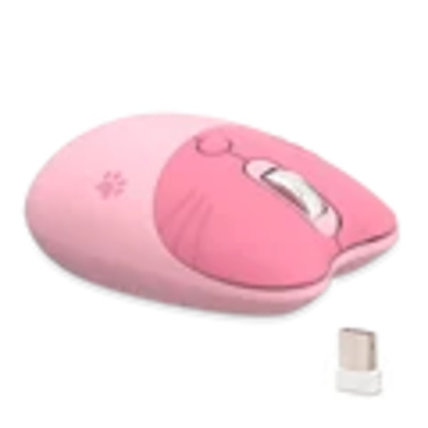 Mofii söt katt 2.4G trådlös mus, USB-mottagare plug and play, 3 justerbar DPI, kompatibel med bärbar dator, PC, dator M3 Pink Color