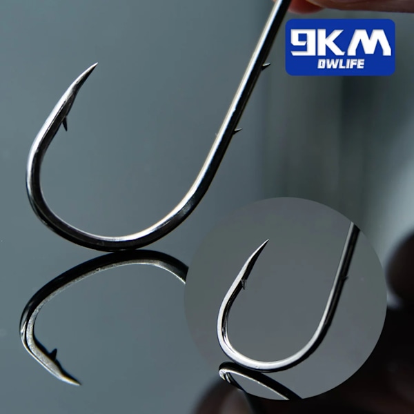 9Km Baitholder Fiske Krokar Havsgript Fiske Lures Shank Näbb Live Bete Hållare Karp Fiske Jigg Worm Hooks Access Bekämpningar Size-4-0 Gap-15.5mm 50 Pcs