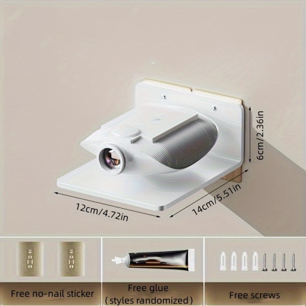 1st projektorfäste, routerställ, väggdekoration Väggmonterad TV-kameraövervakning Stämpningsfri förvaringsställ White Small