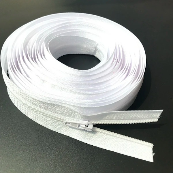 3 Meter Nylon Coil Lynlåse med 25 Farver og 5 stk. Automatisk Lås Lynlås Skyder - Tilbehør til Skrædderi Syning Håndværk 101 white 3#