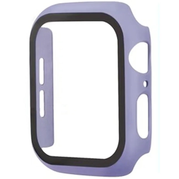 Glas+ Cover för Apple Watch Screen Protector Case 41mm 45mm 42mm 38mm 44mm 40mm Reptålig skyddande iWatch 9 8 7 6 SE 5 lavender Series 7 8 9 41MM