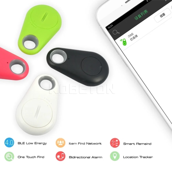 Nyaste Smart Tag Bluetooth Tracker Barnväska Plånbok Inbrottslarm Key Finder GPS Locator Larm Trådlöst förlorad självutlösare Black 1pcs