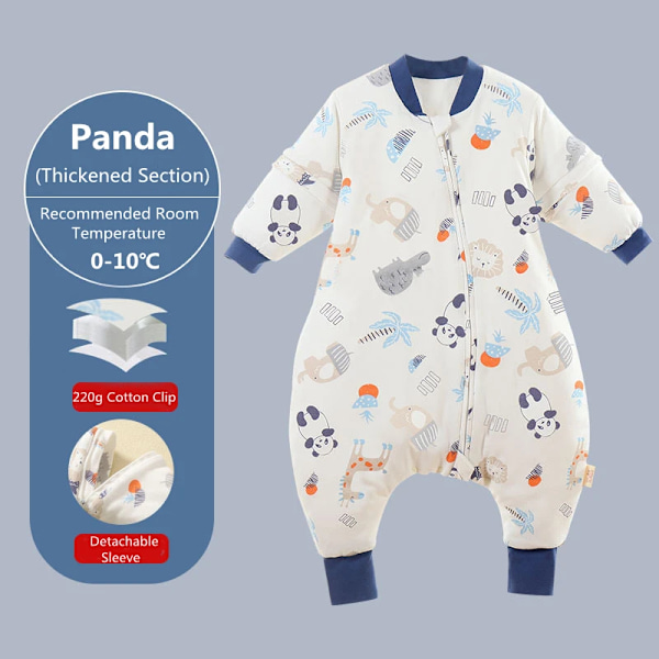 Baby sovepose tegneserie børn pyjamas infantil ting til fire årstider bomuld toddler sæk børn sovetøj sengetøj jumpsuit Panda 3 100-110cm