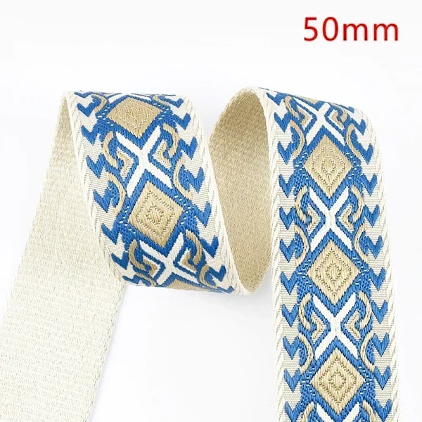 Meetee 38/50mm Jacquard Vävband för Sömnad Väska Rem Handväska Ersättningsband Bandage Resväska Band Kläder Bälte DIY Tillbehör 7-50mm 4Meters