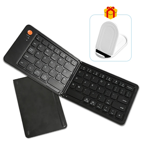 Langaton taitettava näppäimistö, kannettava matkatoimisto, mininäppäimistö iOS/Android/Windows-tabletille, lisävaruste Bluetooth-näppäimistö Black