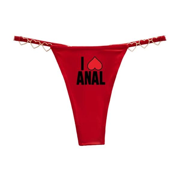 Anal Hjerte Sexet G-streng Trusser Til Kvinder Elsker Dekoration Bomuld Skridt Lav Talje Underbukser Kæreste Kone Kærlighed Gratis Og Sjov G-streng Red 2 EUR Size S