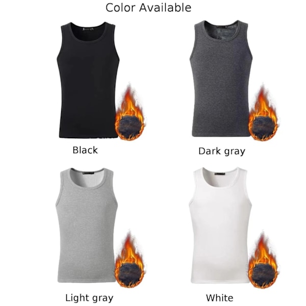 Mænds Fleeceforet Tanktop Vest Underundertøj Varmt Termisk Basislag Undershirt Thermo Tøj Pyjamas Åndbar Basis T-shirt Dark gray 5XL