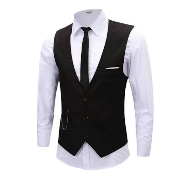 7XL Högkvalitativa Klänningsvästar för Män Slim Fit Herrkostymväst Manlig Väst Gilet Homme Casual Ärmlös Formell Businessjacka White XXL