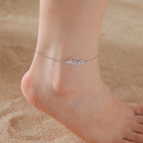 Skyrim Walking Katt Ankel Armband Kvinnor Rostfritt Stål Enkel Anklet Koreanska Fashion Summer Beach Foot Tillbehör Cat Gold