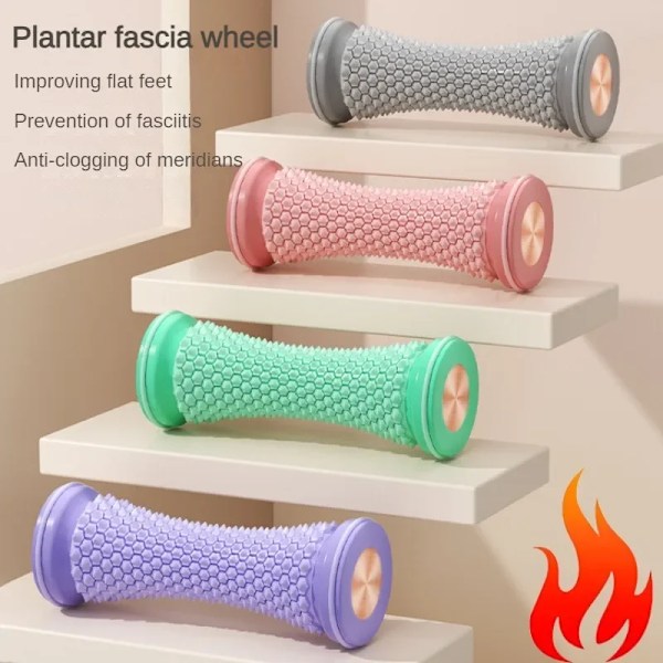 Fotmassager Massagevals Yoga Massageboll Plantar Fascia Rulle Muskelavslappning Vård Plast Manuell Fotmassager Green