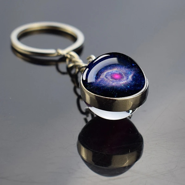 Solsystemet Moon Jorden Saturnus Glas Ball Nyckelkedja Galaxy Nebula Space Keyring Mode Bil Nyckel Kedja Planet Smycken planet A