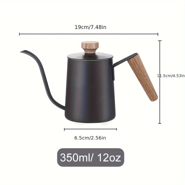 1 st, 304 rostfritt stål Mini Pour Over Coffee Waterkokare - 350ml/12oz - Manuell kaffekanna - Retro kaffekokare - Perfekt för att hälla upp kaffe