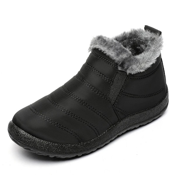 Mænds Støvler Slip On Vinter Sko Til Mænd Pels Ankelstøvler Vandafvisende Sne Støvler Vinter Chaussure Hommes Casual Booties Til Mænd black 43