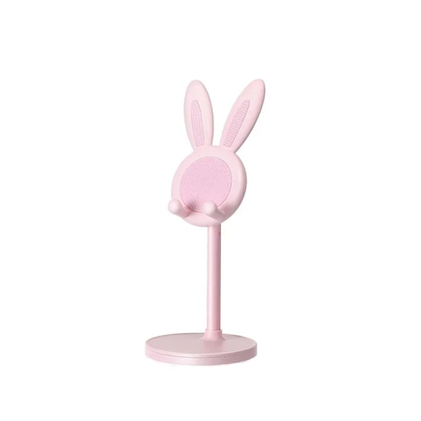 Cartoon Bunny Desktop Mobiltelefonhållare Stativ Smartphone Tablet Stöd Justerbar Teleskopisk Lyft Lazy Bracket Pink