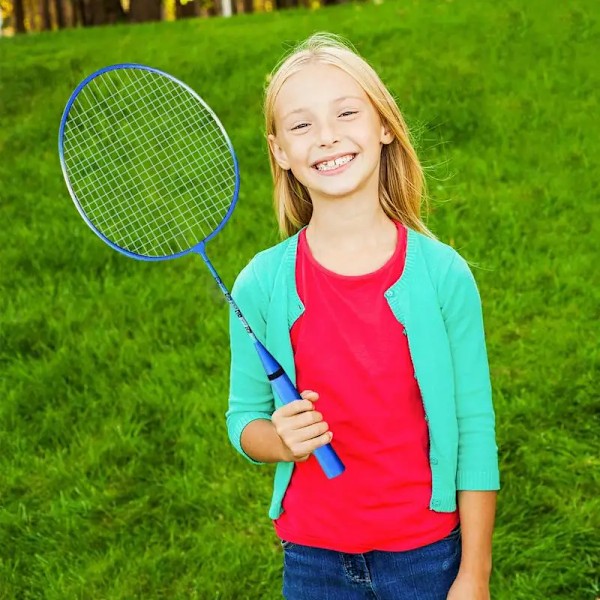 Sports Badminton Ketsjer 2 stk. Letvægts Træningsketsjer Udendørs Fritidstilbehør Med Bæretaske Og 3 Badminton Blue